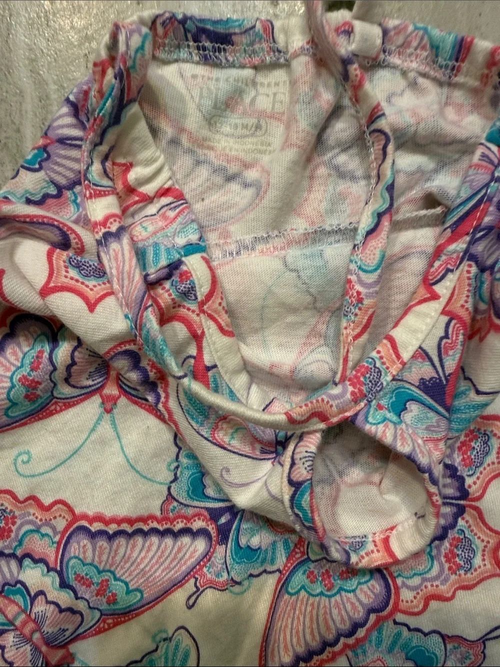 Girls Pink & Blue Butterfly Swing Dress - Picture 2 of 7